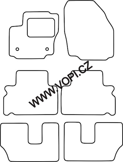 Přesné gumové koberce béžové / šedé Ford Galaxy 7 mist